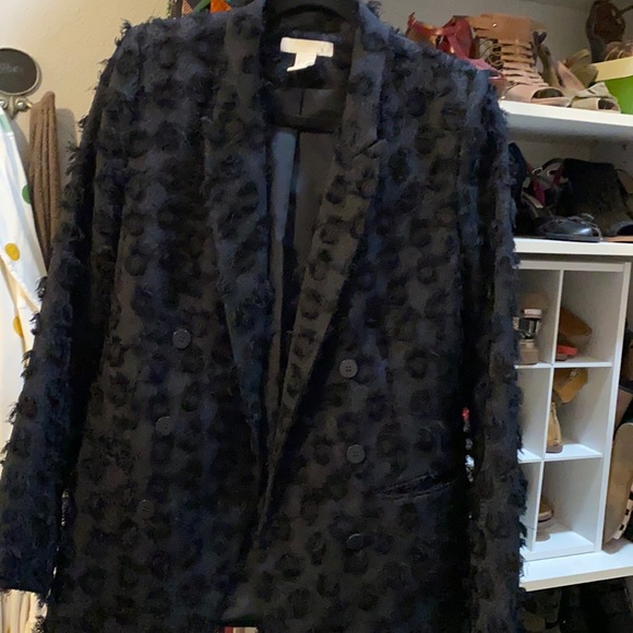 H&M navy blazer with fringe size 8